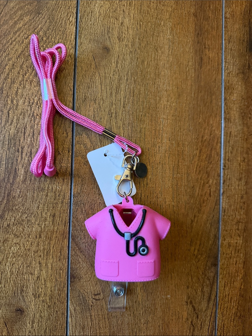 Bath & Body Works Pink Nurse Scrub Badge Reel Lanyard